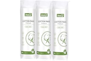 MSQ Cotton Rounds (300 Count), Makeup Remover Pads, Cotton Facial Cleansing Round Cotton Pads Lint-Free, Hypoallergenic