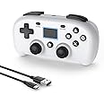 DYONDER Wireless Controller for PS4,Mini Style PS4 Gamepad Compatible with PS4/Pro/Slim,PC Game Remote for Window10/8/7,Gaming Controller with Dual Vibration/6-Axis Sensor/Audio Function(White)