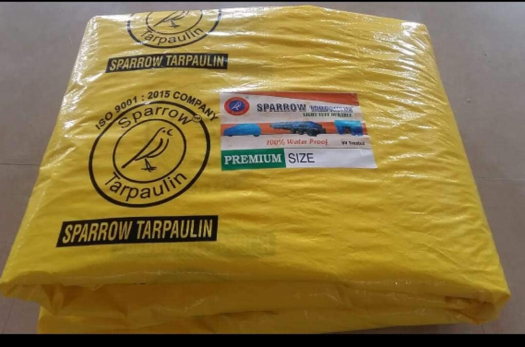 Sparrow Plastic Tarpaulin 120 GSM (Yellow) (9 x 6)