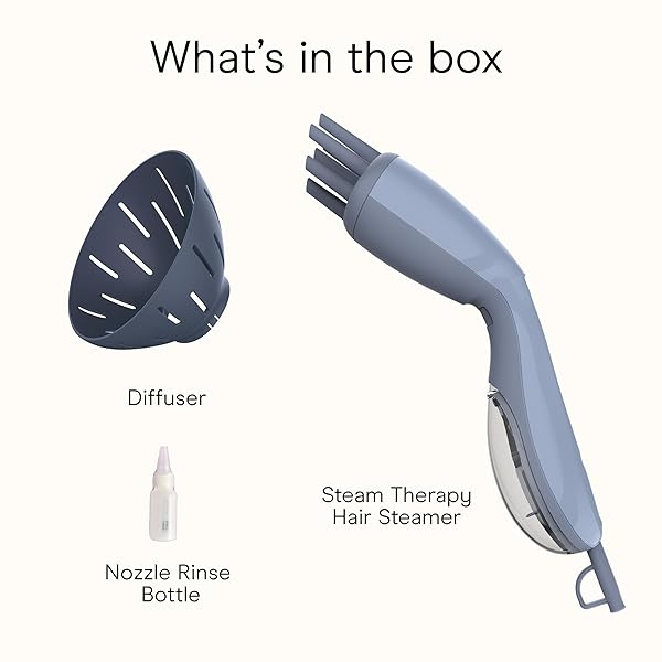 INFINITI PRO BY CONAIR STEAM THERAPY HAIR STEAMER, PORTABLE STYLING TOOL WITH 7-INCH DIFFUSER ATTACHMENT, 30-SECOND HEAT-UP, PENETRATING STEAM FOR DETANGLING, RESHAPING, AND VOLUMIZING CURLS, BLUE