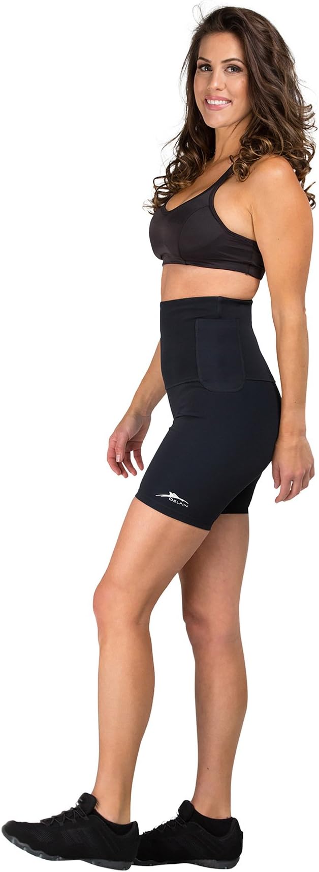 Delfin Spa Women's Mineral Infused High Waist Exercise Shorts - Petite Thru Plus Size