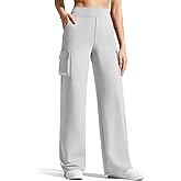 G4Free EverGoing Wide Leg Cargo Pants Women with 4 Pockets High Waisted Yoga Pants Stretch Casual Trousers