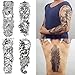 COKOHAPPY 4 Sheets Extra Full Arm Sleeve Skull Buddha Dragon Look Real Flash Temporary Tattoo