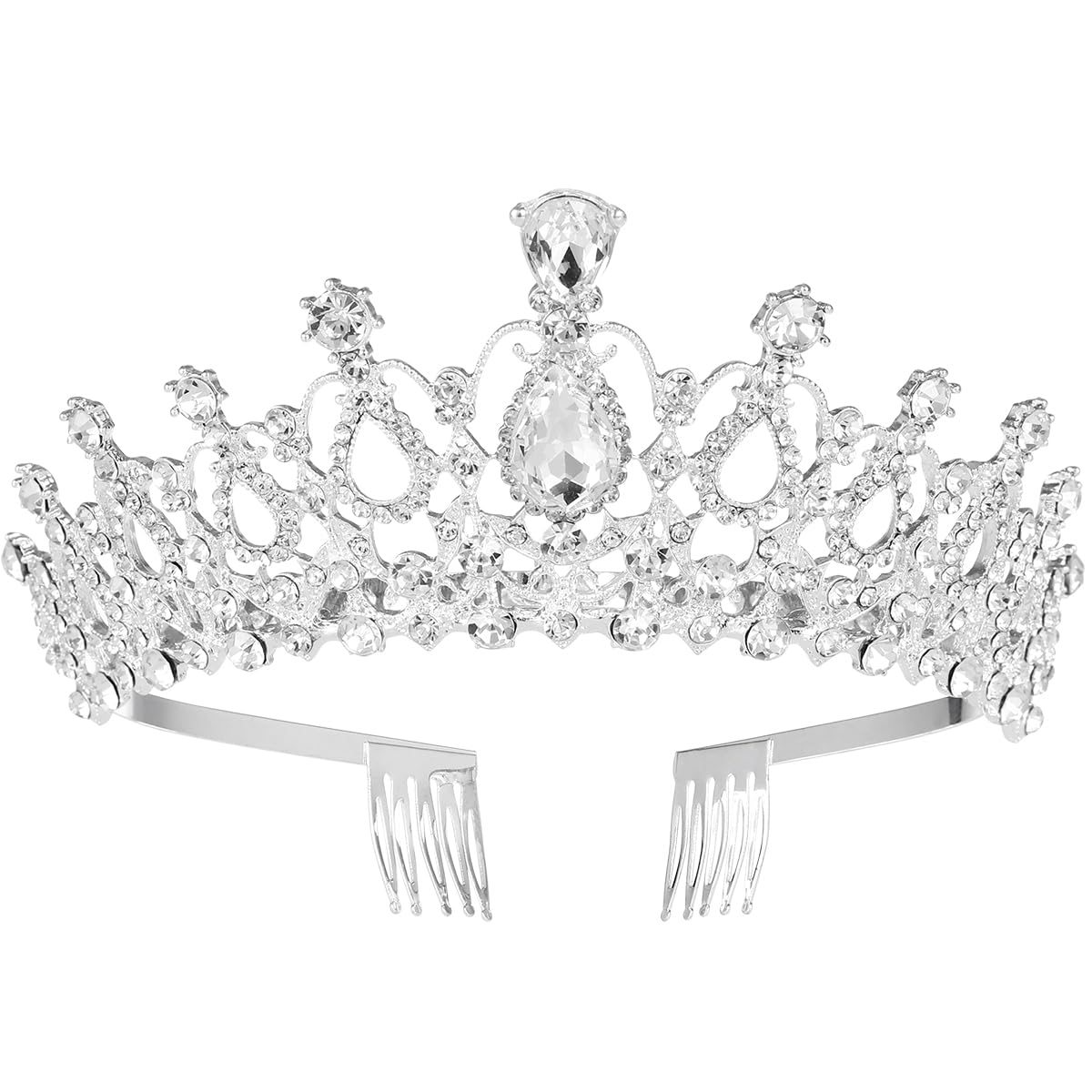 FRCOLOR Crystal Tiara Crown with Comb Princess Tiara for Women Princess Crowns for adults Wedding Bridal Crown Proms Pageants Princess Birthday Party