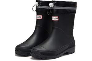 Nutropa Mid Calf Rain Boots for Women,Waterproof Garden Shoes Anti-Slip Rainboots,Outdoor Work Rain Shoes