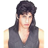Rubies Mullet Black Wig for Adults, Men's No Size