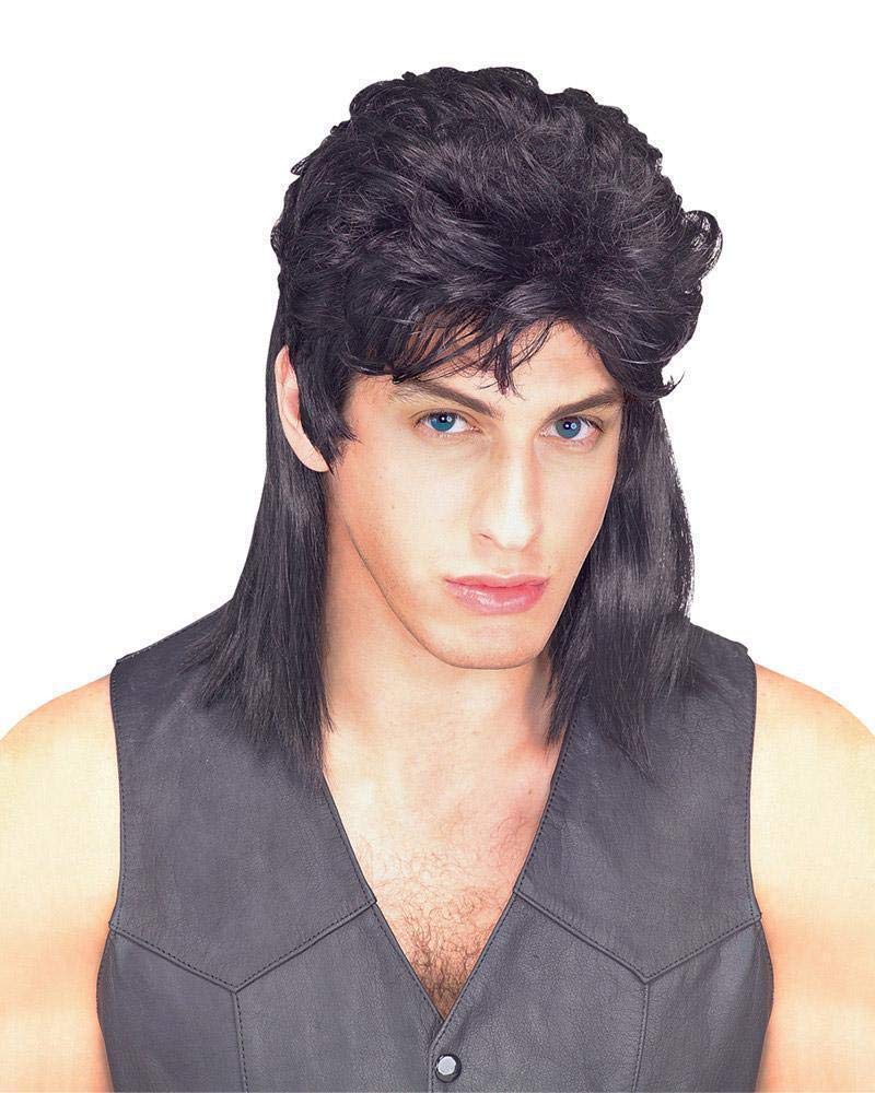 Rubie's Official Mullet Wig Black, Adult Costume - One Size Halloween Halloween