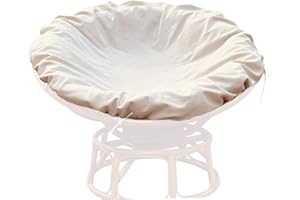 Papasan Cushion Cover Papasan Chair Cushion Cover 55x55 Waterproof with Tie Dustproof & Sunproof Polyester Accessory, White