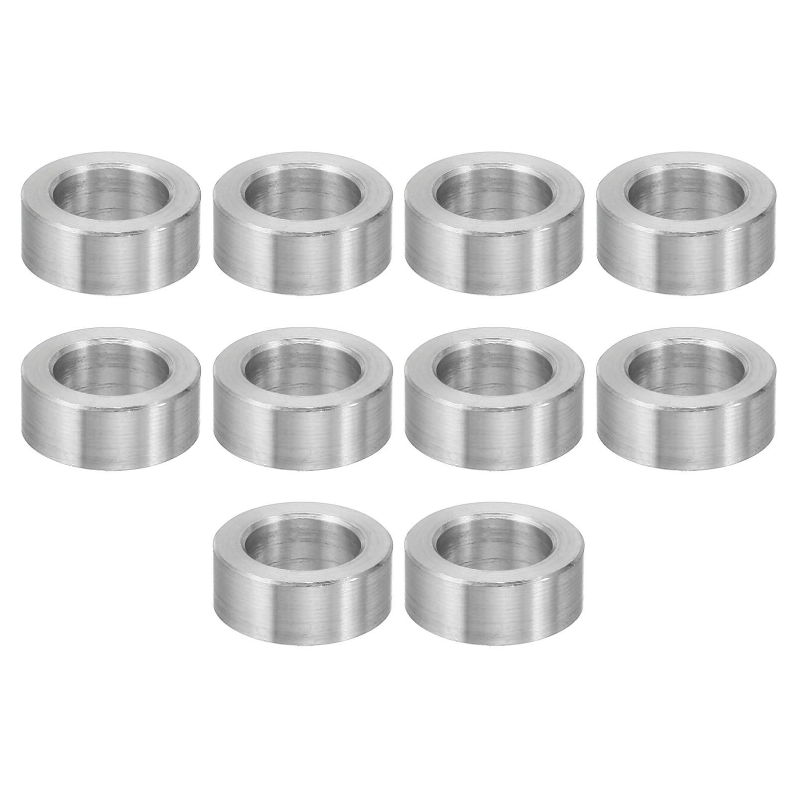 PATIKIL M10 Aluminum Spacers, 10 Pcs Metal Spacer Aluminum 10.2mm ID x 16mm OD x 6.4mm L Aluminum Spacer Screw Standoff Round for 3/8" M10 Screw Bolts