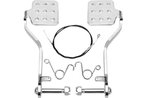 GREHUA Go Kart Pedals with Throttle Cable 71'' for 212cc 196cc 6.5hp Road Rocket Manco Kandi Carter Azusa Racing Go Kart Vintage Racing Drift Trike Heavy Duty Pedal Go Kart Parts - Silver