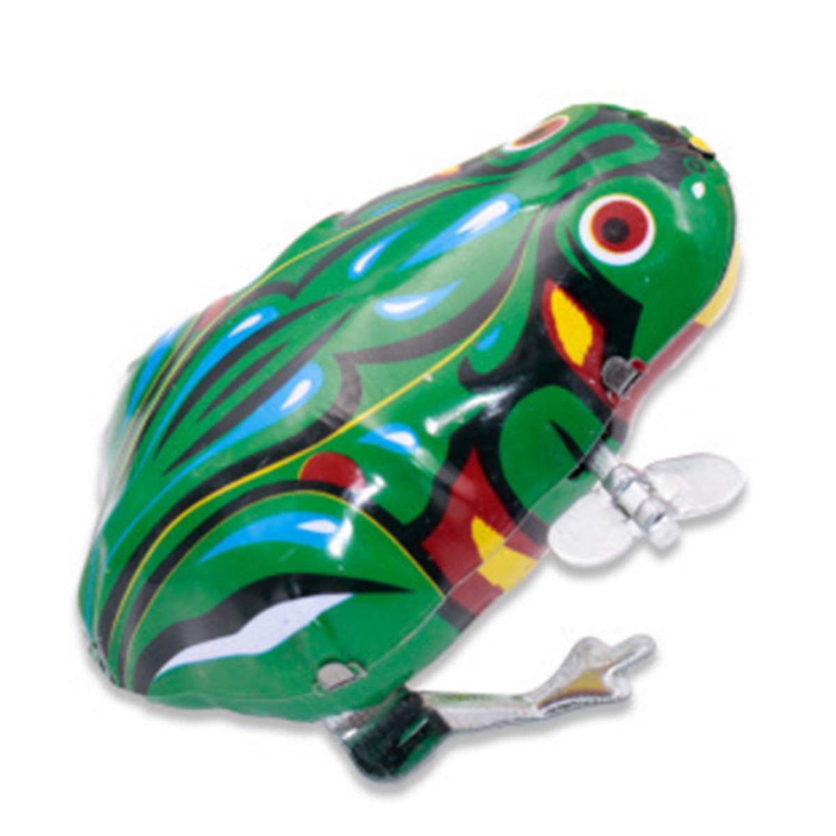 Halloluck 4 Pcs Clockwork Spring Wind Up Metal Jumping Frog Cock Rabbit Mouse Retro Vintage Wind-up Animal Party Favors Desktop Decor