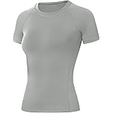 Runhit Compression Shirt Women Short Sleeve Workout Tops Athletic Gym Moisture Wicking T-Shirt Running Yoga Base Layer