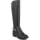 Karen Scott Womens Valeree Faux Leather Knee-High Boots Black 6.5 Medium (B,M)