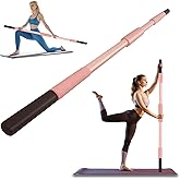 Scisum Pink Yoga Stick 58 Inch - Alloy Steel Stretching &amp; Exercise Stick with Neck &amp; Hand Pads, Shoulder Flexibility Tool for Yoga, Pilates &amp; Home Gym Workouts