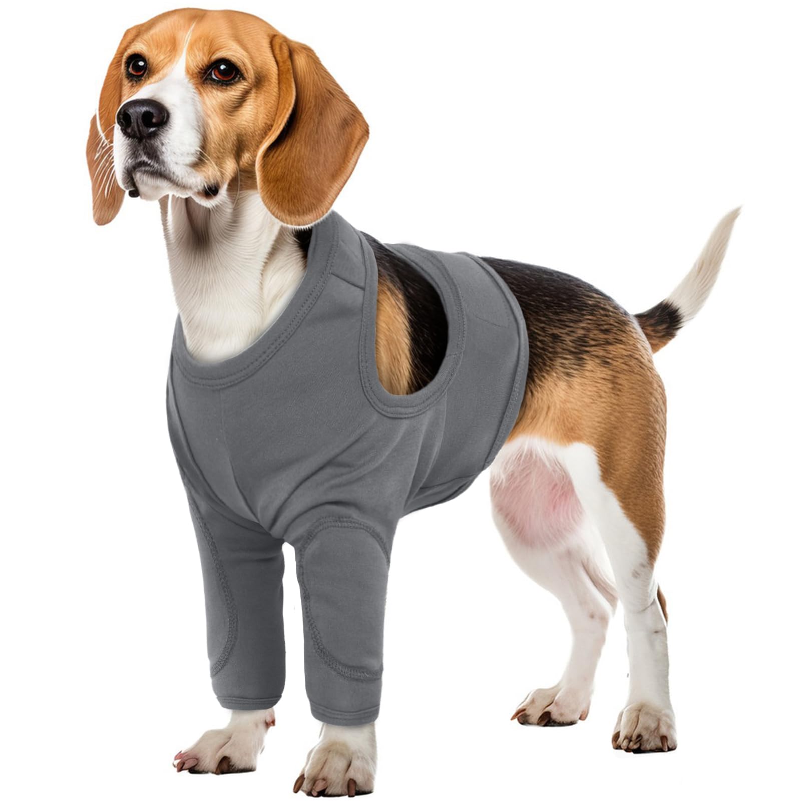 Dog Surgical Recovery Suit, Post Surgery Dog Suit Post-Surgery Protection with Velcro Straps(Grey, XL)