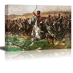 Charge of The 4th Hussars at The Battle of Friedland, 14 June 1807 by Edouard Detaille - Canvas Print Wall Art Famous Painting Reproduction - 12" x 18"
