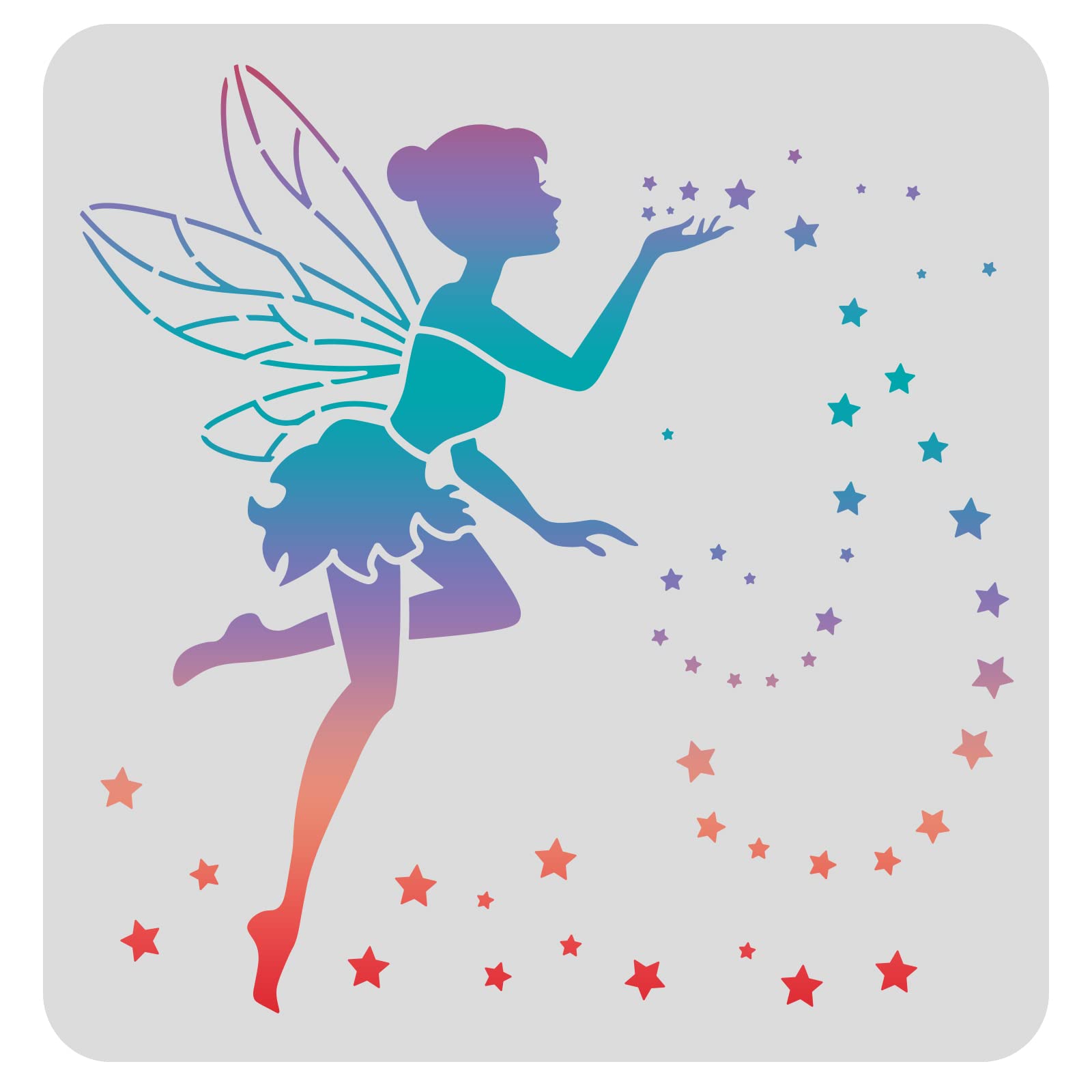 FINGERINSPIRE Elf & Star Drawing Painting Stencils Templates 30x30cm Elf & Star Pattern Plastic Stencils Decoration Rectangle Reusable Stencils for Painting on Wood, Floor, Wall and Fabric