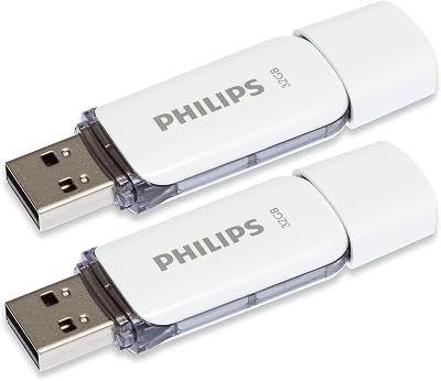 Philips Snow Edition 32GB USB 2.0 Flash Drive 2-Pack White