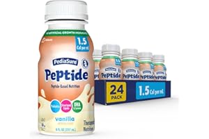 PediaSure Peptide 1.5 Cal, Peptide-Based Formula, Sole-Source Nutrition Drink for Tube Feeding or Oral Nutrition, Vanilla, 8-fl-oz Bottle, Pack of 24