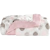 Little Giraffe Luxe Baby Blanket – 29x35” Satin Trim, Dot Pink | Ultra-Soft, Hypoallergenic Stroller & Nursery Blanket | Perfect for Newborns & Toddlers