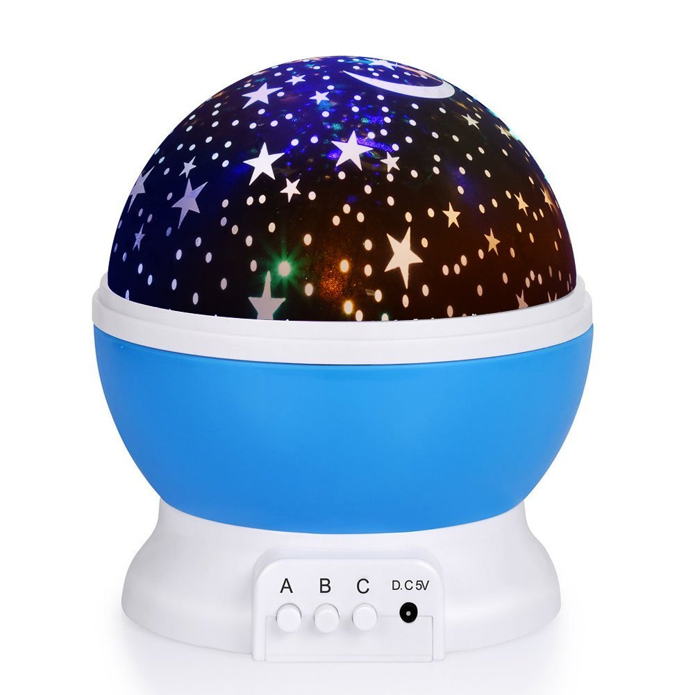 Wawj Lampe De Projection Etoiles Plafond Pour Cadeau Fils Fille Decoration Chambre Enfants Party Soiree Mariage Noel Bleu 360 Rotation Veilleuse Bebe Enfants Led Projecteur Etoiles Cuisine Maison Accessoires Et Decorations