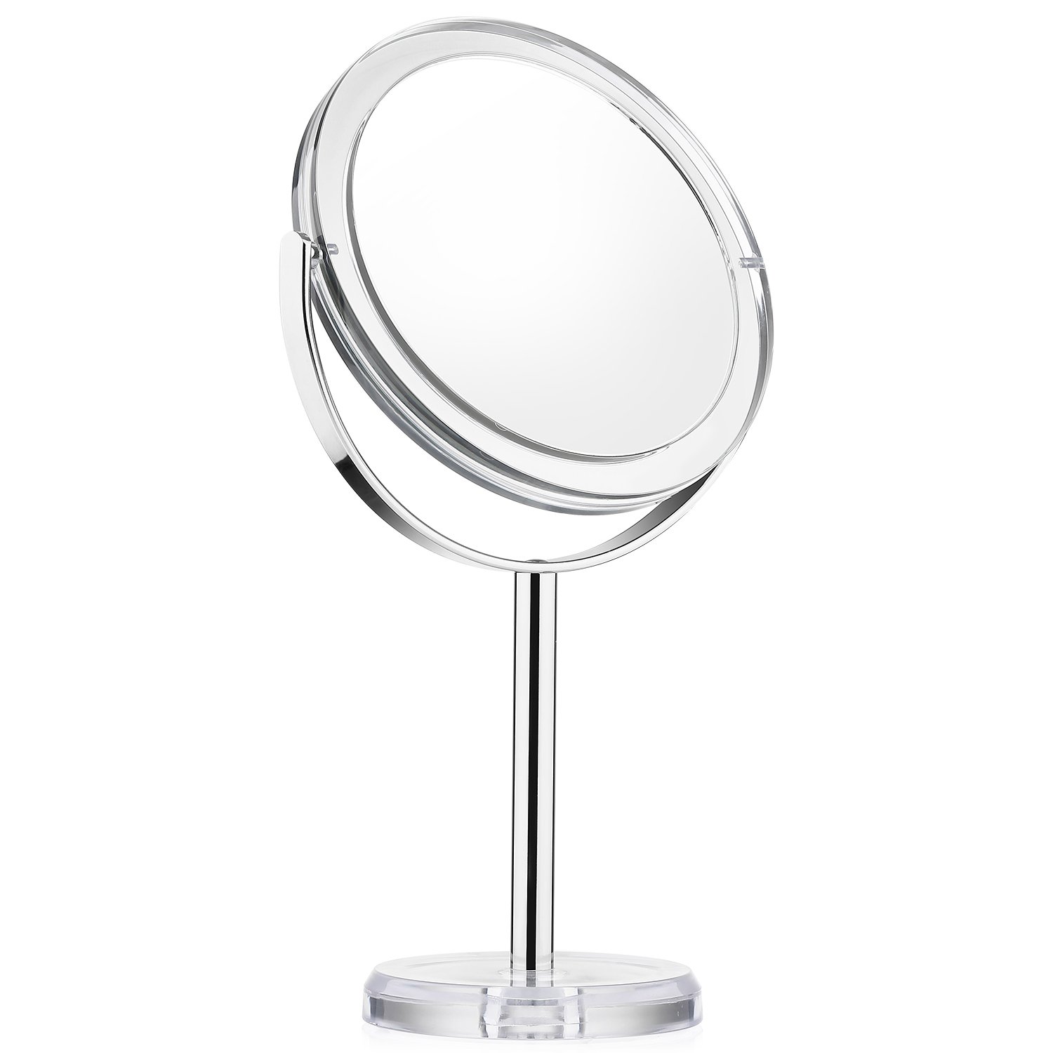 Beautifive Makeup Mirror with 1x/7x, Double Sided Vanity Mirror, 6\'\' Swivel Round Mirror with 360° Rotation, Tabletop Magnifying Mirror, Bathroom Mirror for Women and Men, Retro Style