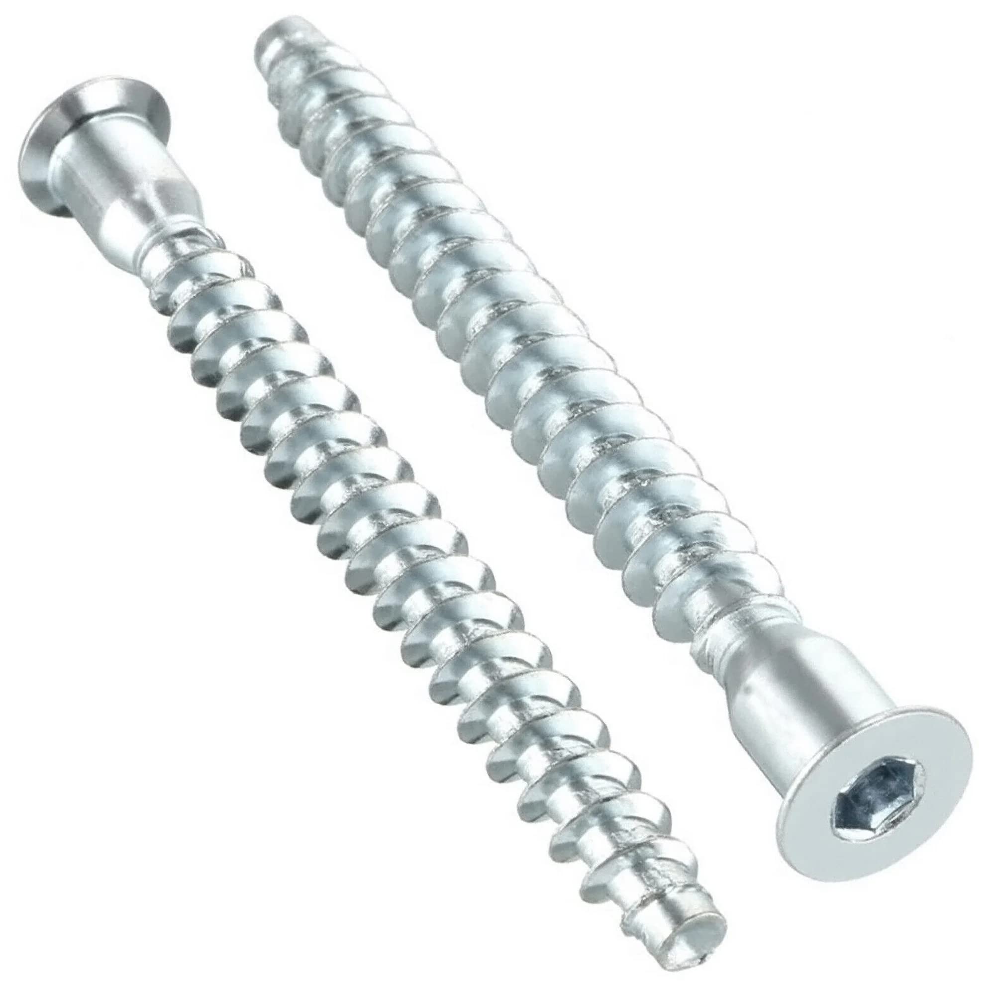 Confirmat Screws (Pack of 50) Hex Socket Steel Allen Flat Head Wood Chipboard Flat Pack Furniture Zinc 5.0 x 40mm