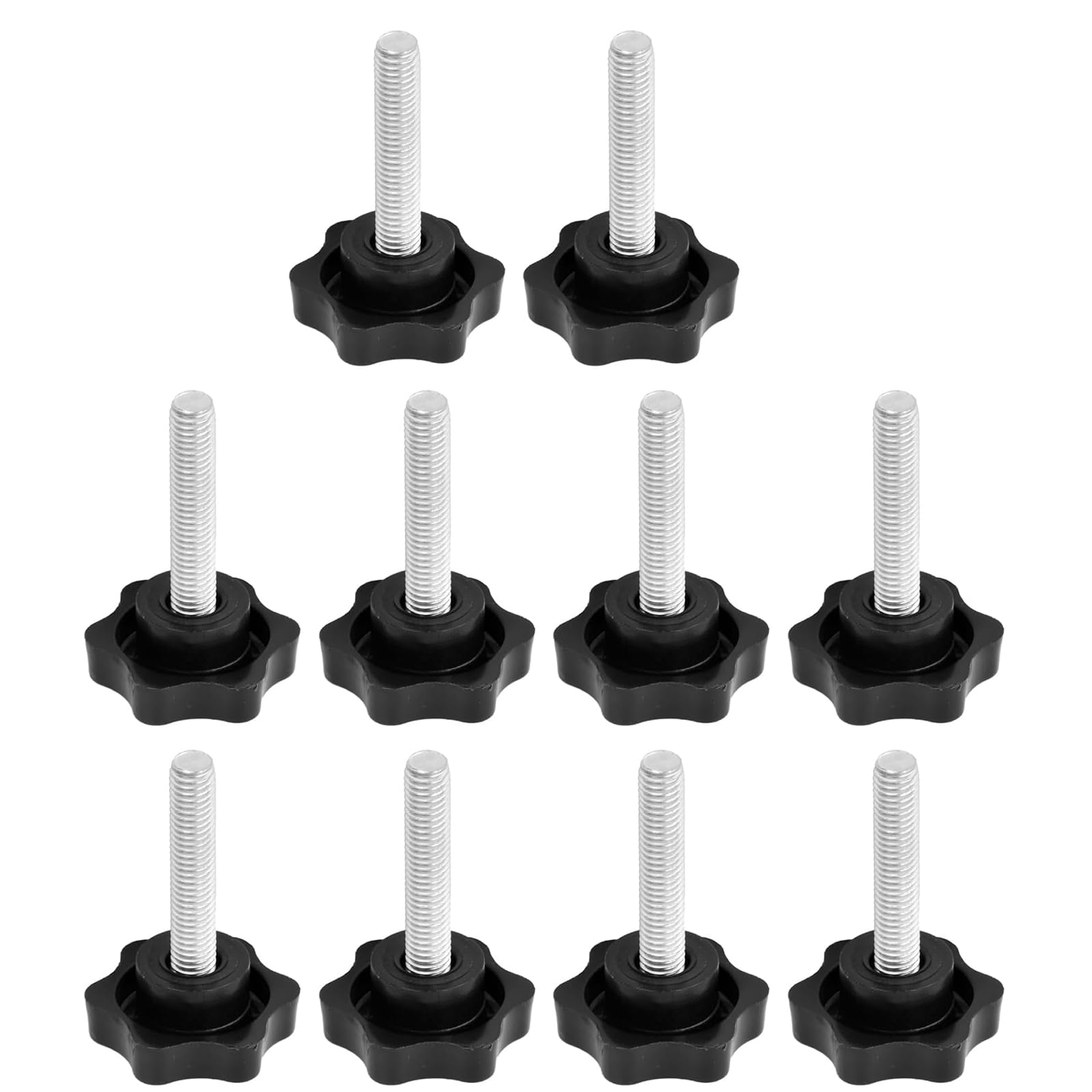 Pack of 10 star grip screws, screws with handle M6 x 30 mm, star screw, M6 thumb screw, thumb screw, star grip nut, screws with star handle, star head clamping knob, clamping knob for machine tools