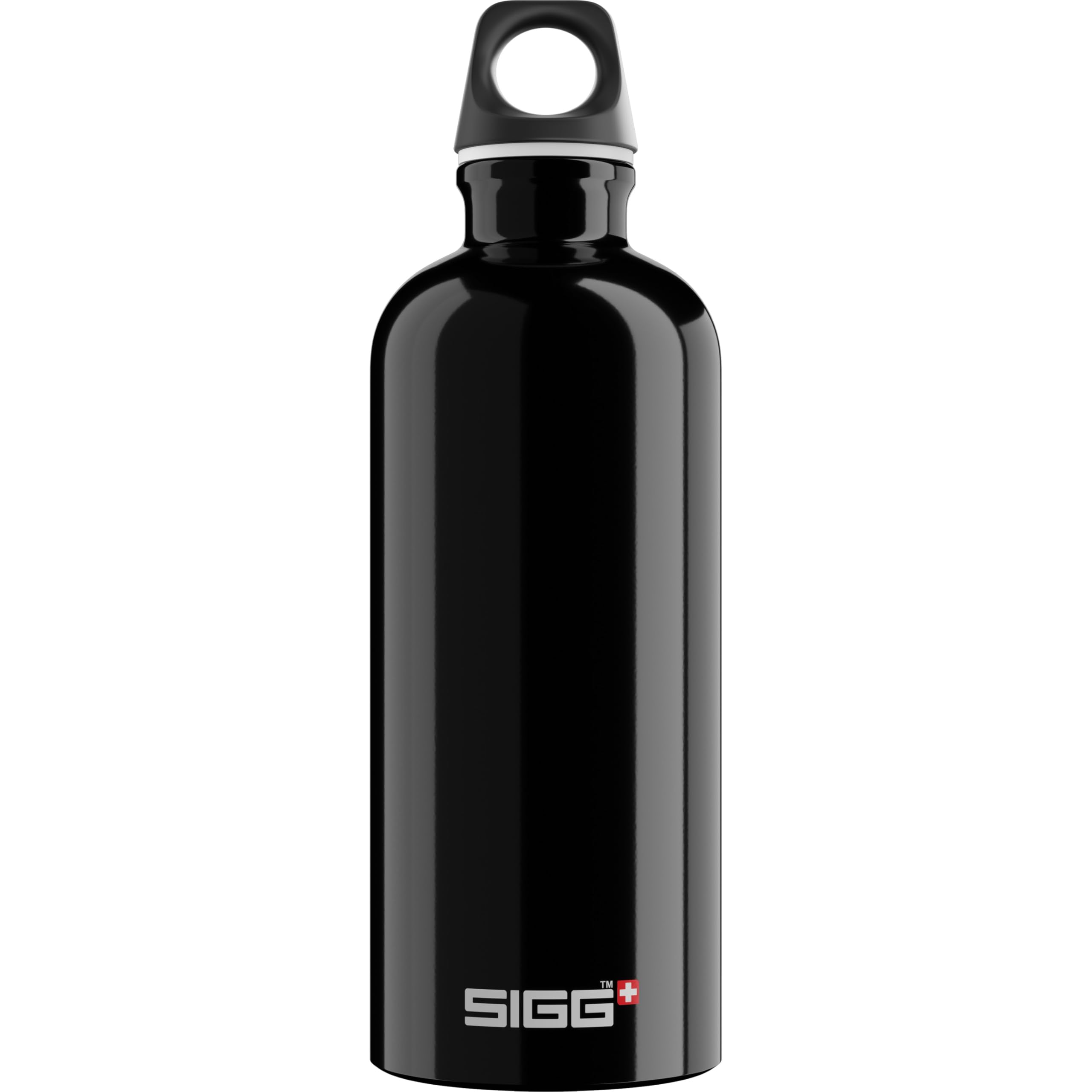Sigg - Aluminium Water Bottle - Traveller Black - Climate Neutral Certified - Suitable For Carbonated Beverages - Leakproof - Lightweight - BPA Free - Black - 0.6 L