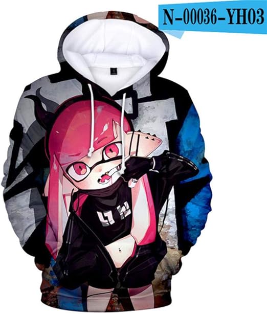 zxytg Schießspiel Splatoon 3D Gedruckte Hoodies Männer Frauen Langarm