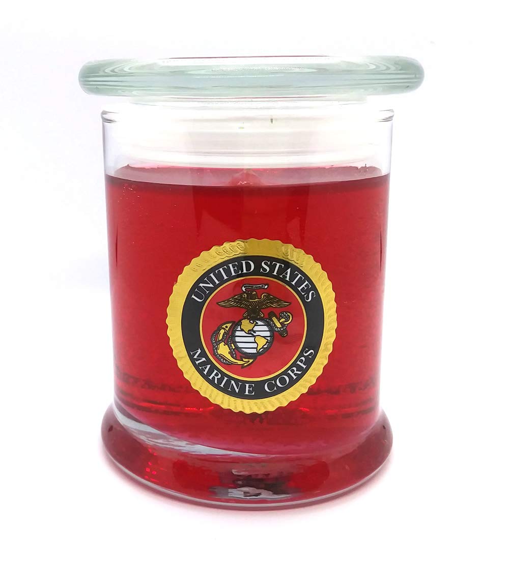 United States Marine Corps McIntosh Apple Scented Crucible Mineral Oil Based Candle Up to 120 Hour 8 Oz Deco Jar Burns Clean by The Gel Candle Company