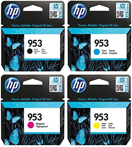 HP original 953&nbsp;set of 4&nbsp;ink cartridges: black, cyan, magenta, yellow (L0S58AE, F6U12AE, F6U13AE, F6U14AE)