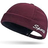 Men's Docker Cap Rolled Cuff Retro Beanie Brimless Hats for Men Adjustable Flip Sailor Skullcap