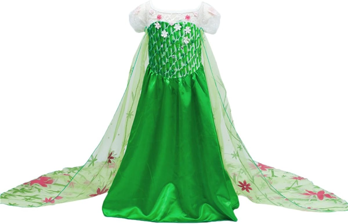Luxuriant Green Cosplay Long Dress for Your Princess