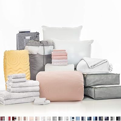 OCM 24-Piece College Dorm Room Essentials, Twin XL, Ashleigh Pink