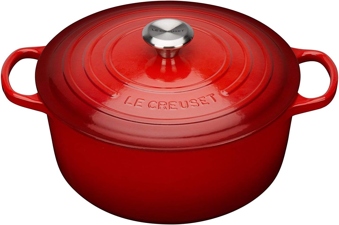 LE CREUSET Signature Cast Iron Round Casserole, 34 cm - Cerise, 13.25 Qt