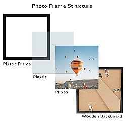 7x7 Picture Frame Set of 6 Black for Wall Hanging