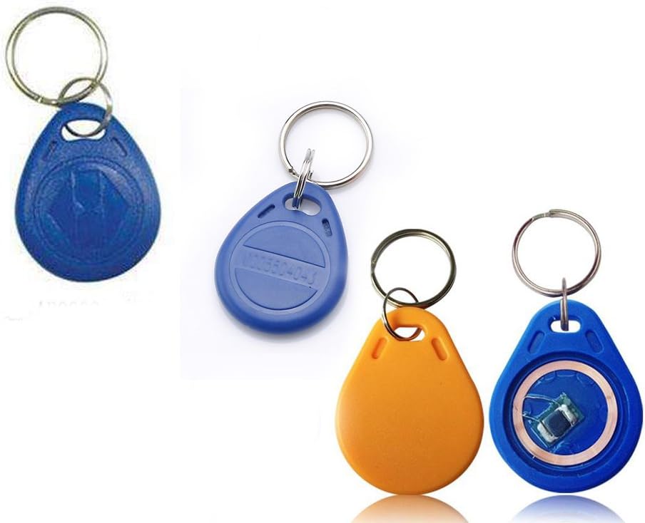 100pcs/lot 125khz Wholesale New Rfid Proximity Id Card Token Tags Key Keyfobs (Blue&orange))