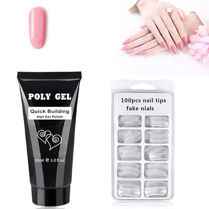 30ml Polygel, Acrylic Poly Gel Set, Extend Fast UV Builder