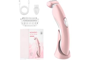 ORVINA Electric Razor for Women - Painless Eletric Shavers for Women, Body Hair Removal for Legs and Underarms, Ladies Bikini Trimmer Wet Dry Shave, Rechargeable, with LED Light (Pink)