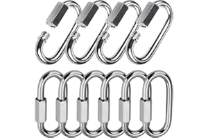 Lsqurel Quick Link 304 Stainless Steel Locking Carabiner Heavy Duty Chain Link