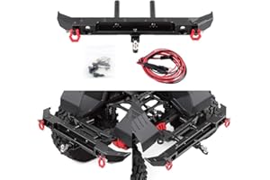 INJORA RC Rear Bumper Metal Bumper RC Accessories for 1:10 RC Crawler Axial SCX10 III AXI03007 (Black)
