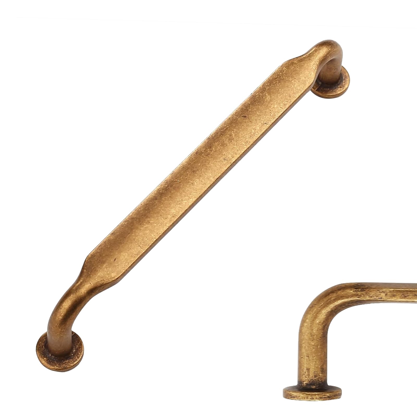 Amerdeco 10 Pack Antique Brass Cabinet Pulls 5 Inch(128mm) Hole Centers Kitchen Cabinet Handles Solid Zinc Alloy Cabinet Hardware Drawer Pulls AM017