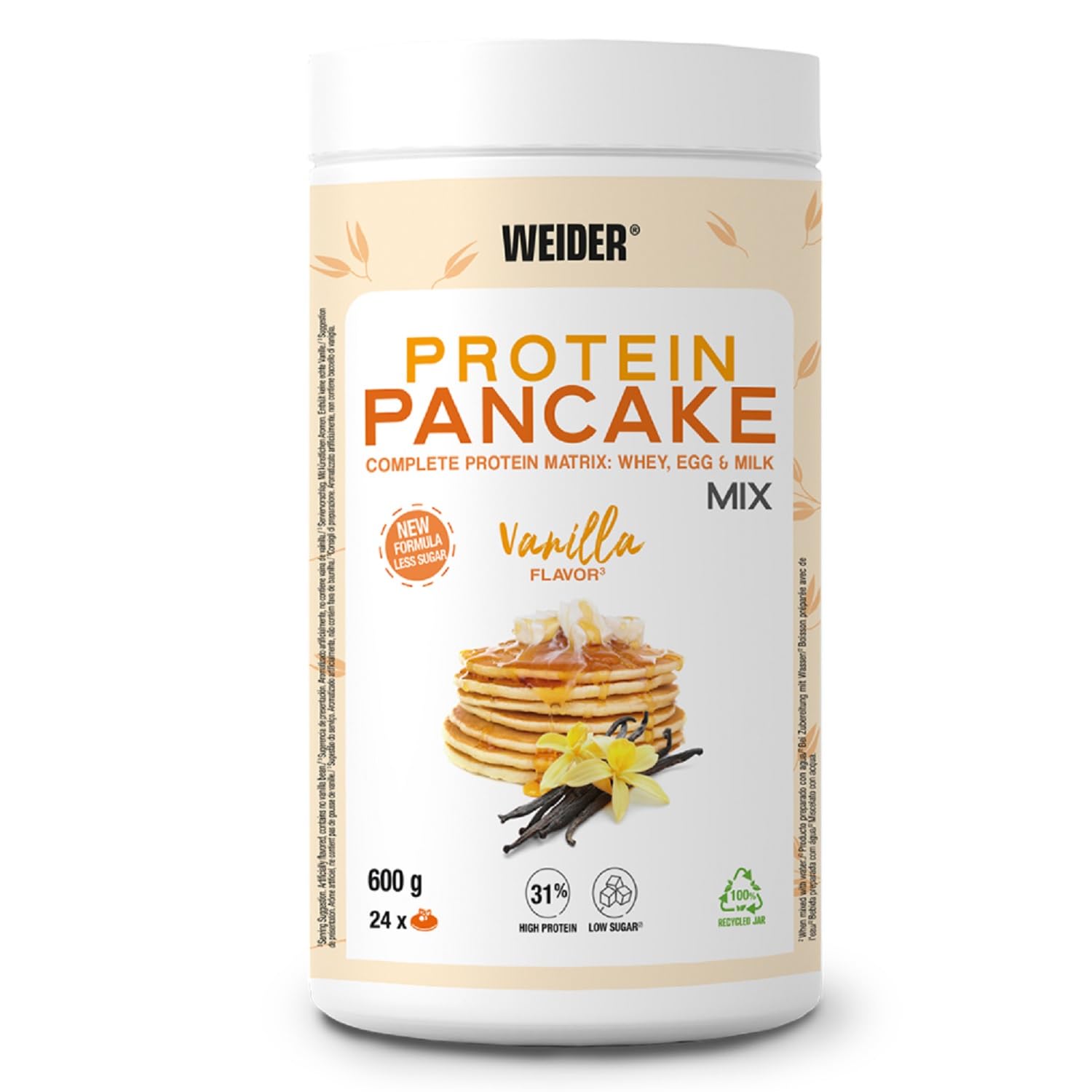 Weider Protein Pancake Mix, Vanilla, Pack of 1 (1 x 600 g), 0.6 kg