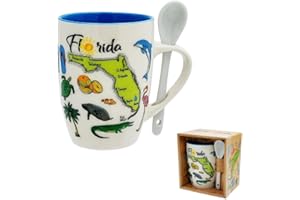 ROCKIN GEAR Mug Florida Coffee Mugs 12 oz Combo Souvenirs Gifts, Fun Florida Gift Mug for Mom Christmas Birthday, Key West Gifts, Orlando (Florida)