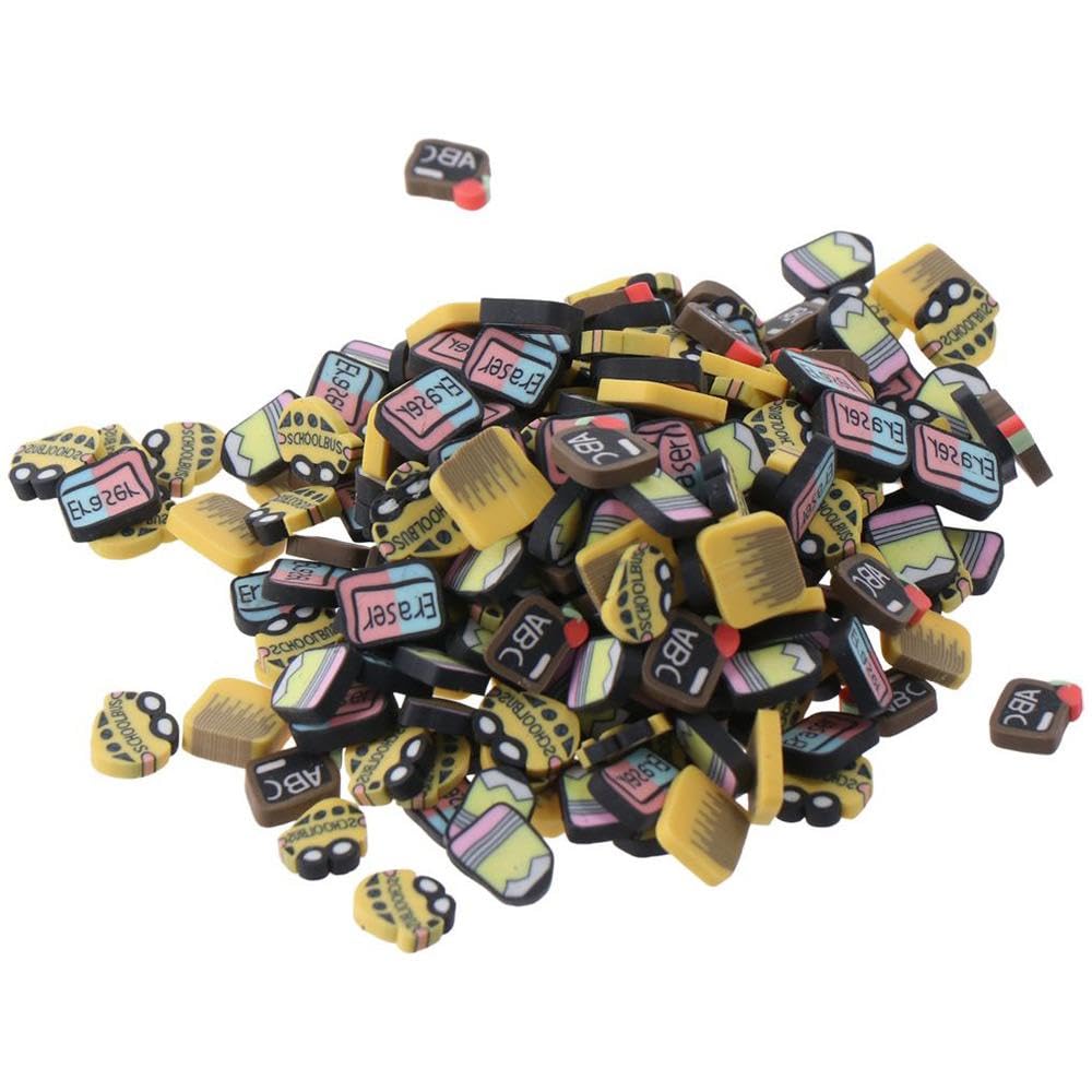 YYlingx 100g Mixes School Series Slices Supplies Polymer Soft Clay 10mm Soft Clay Fimo DIY Decoration for DIY