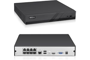 VIKYLIN 8CH 4K PoE Network Video Recorder NVR, Support 4K/5MP/4MP/3MP/1080p PoE Camera, Remote Access, Motion Alarm, 24/7 Recording, Smart Playback, 1 SATA Ports Up to 8TB HDD(Not Included HDD)