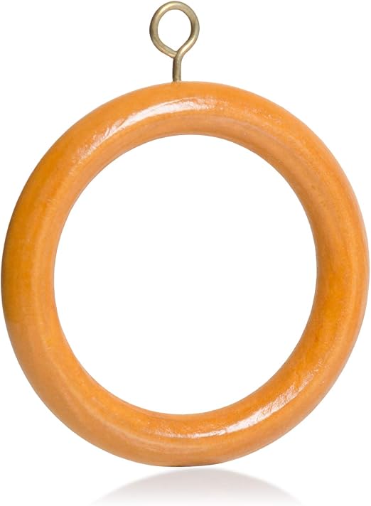 10 Pack Of Large Wooden Curtain Rings For 35mm Poles Light Brown