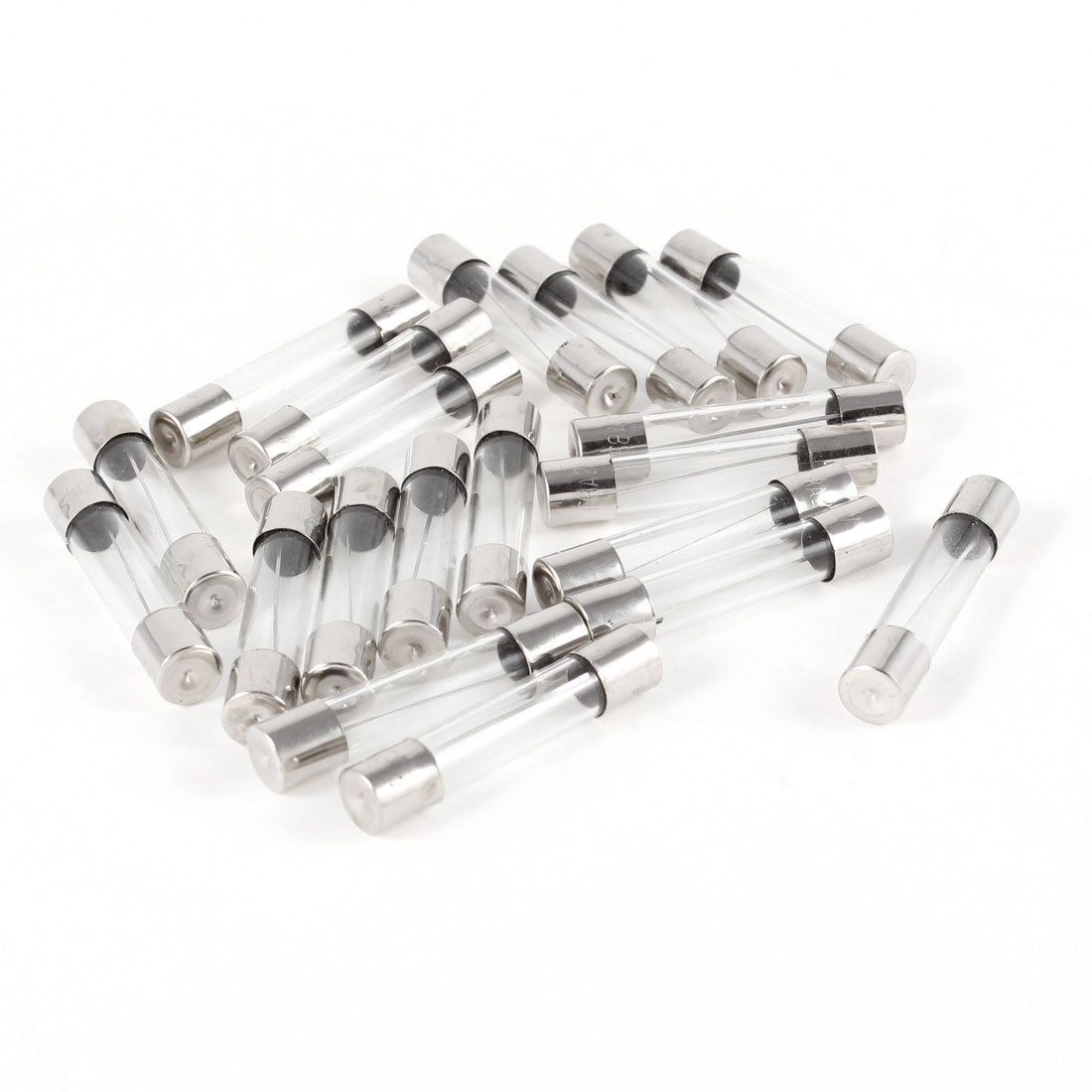 sourcingmap 20pcs Fast Blow Glass Tube Fuse 15A 250V 6 mm x 30 mm (Pack of 20)