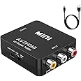 GOXMGO RCA to HDMI Converter,Mini Composite AV to HDMI Video Adapter Box for Smart TV/VCR/DVD/VHS Player/Roku/PS2 Game Console/N64/Wii,with USB Power Cable,Supporting PAL/NTSC